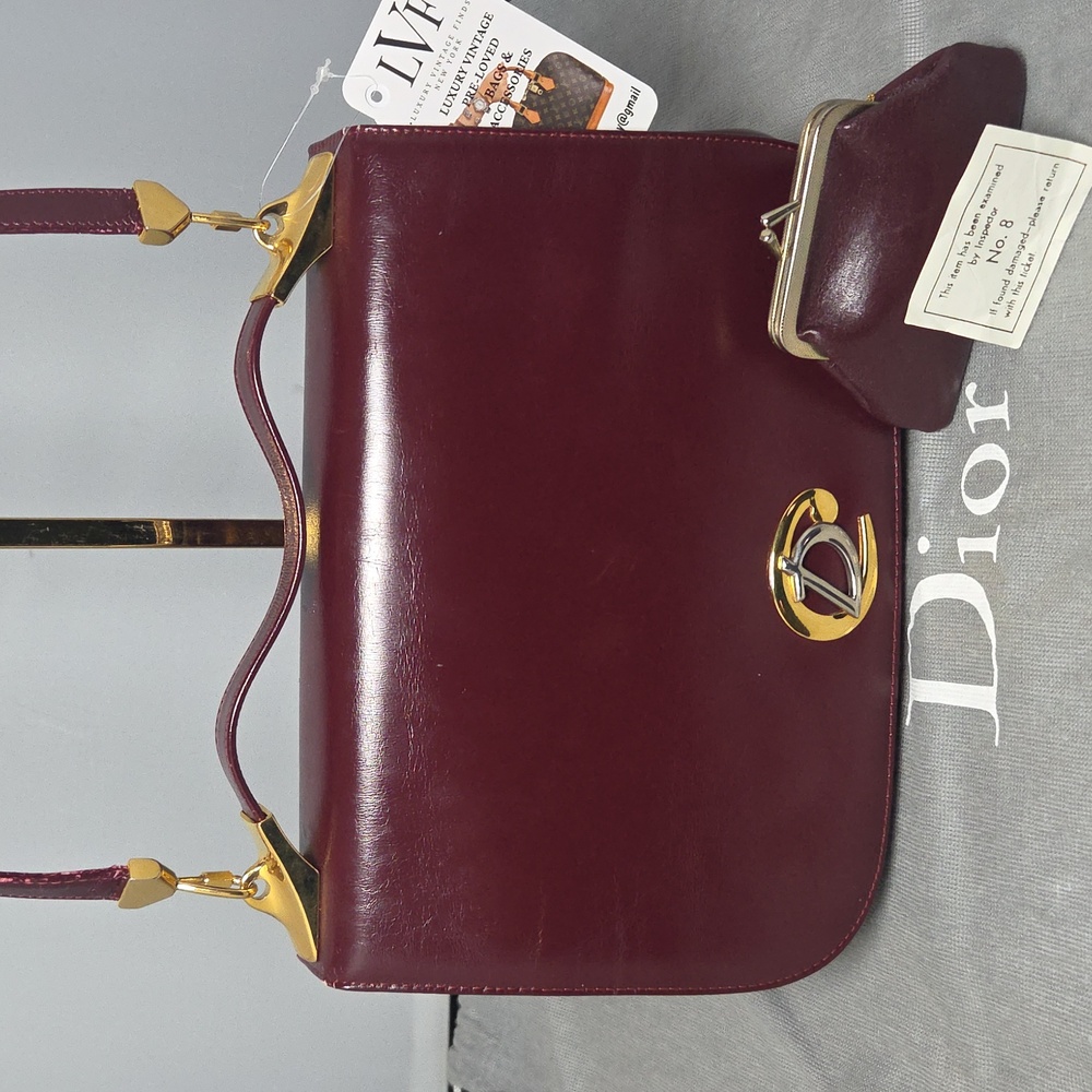 DIOR shoulder/cross body/clutch 1980s w/coin purse & original inspection ticket